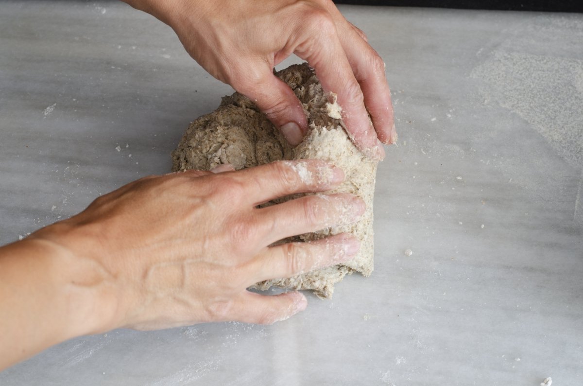 Kneading Swedish breads by hand