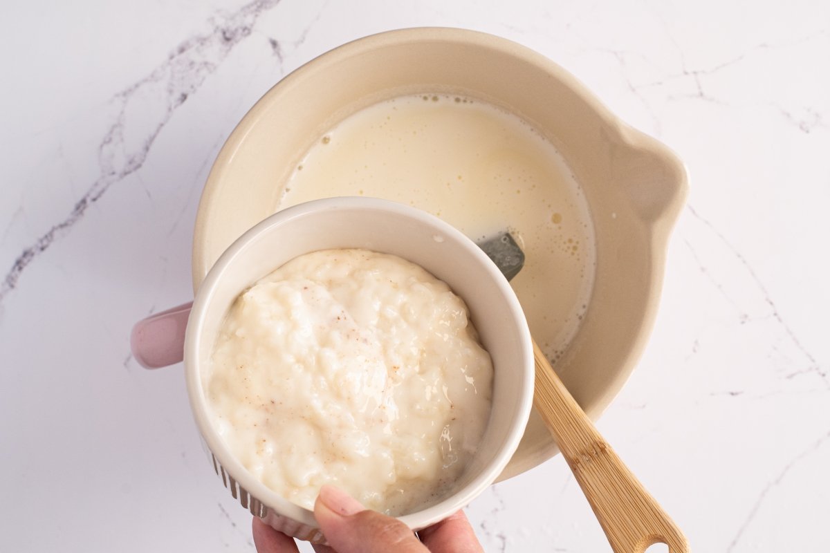 Añadimos el arroz con leche del helado de arroz con leche