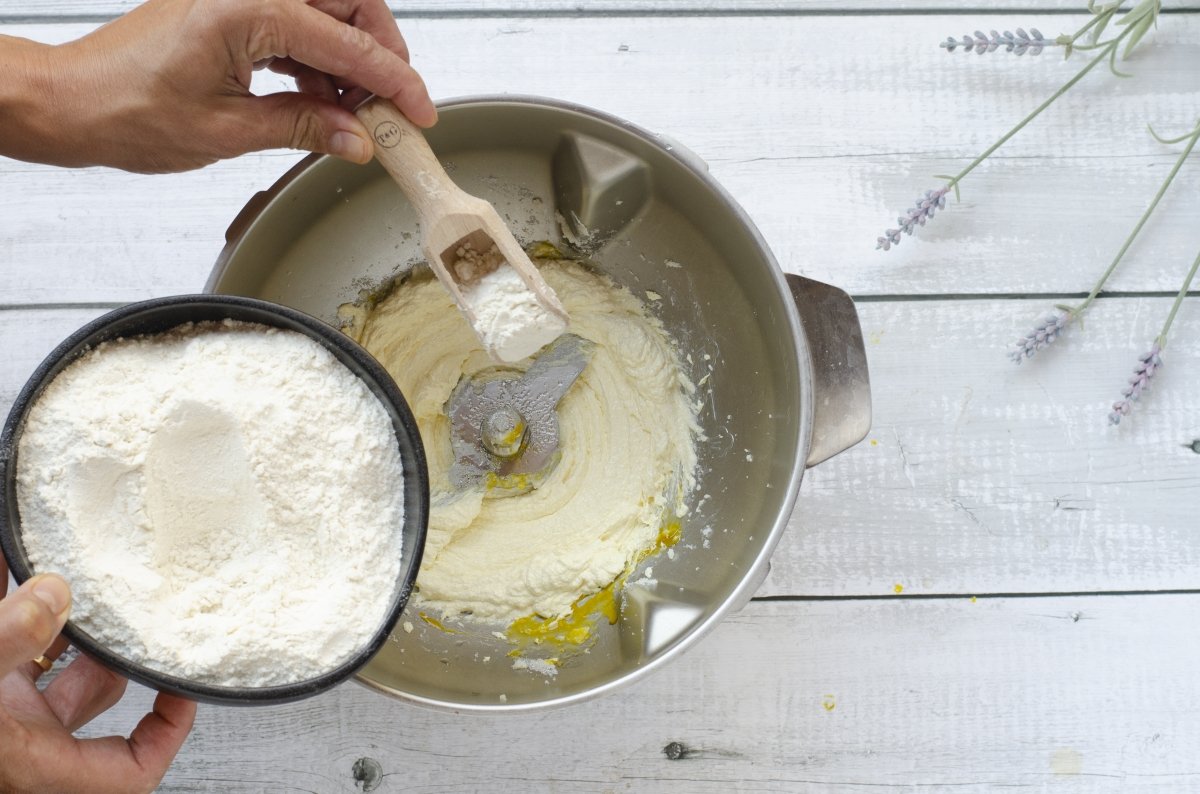 Add the flour little by little