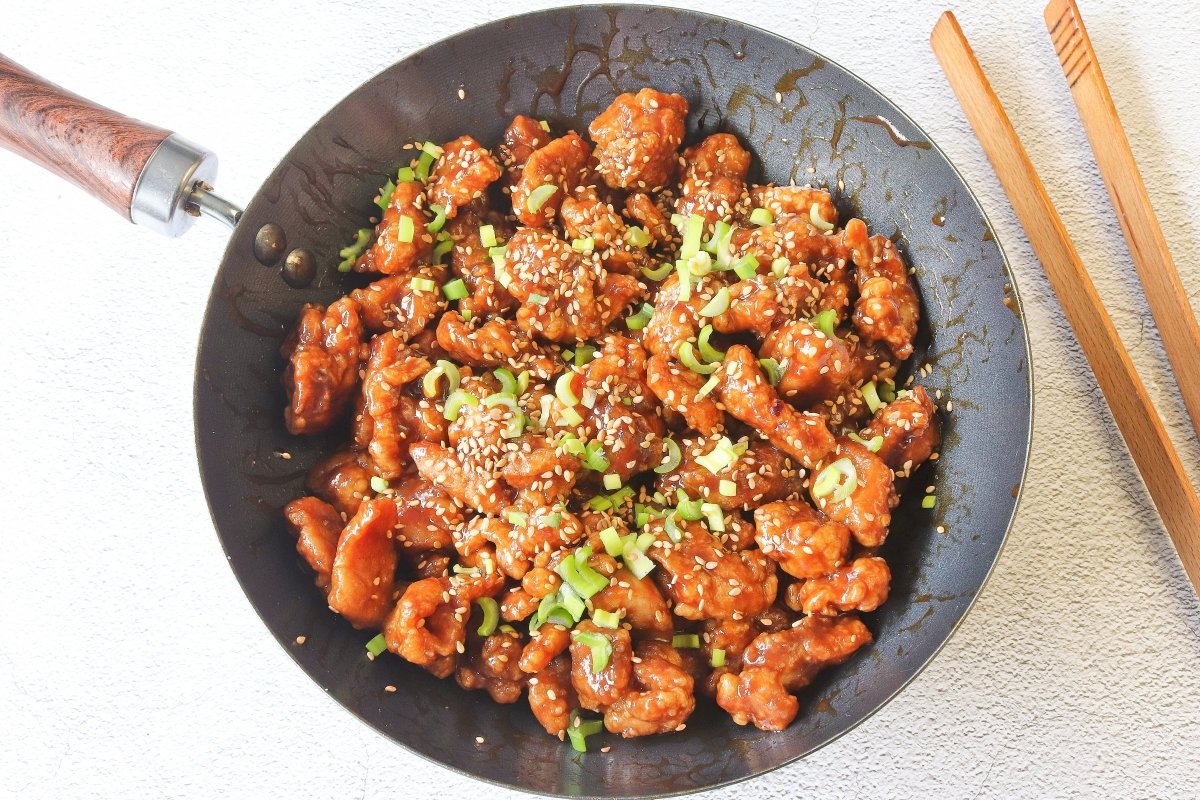 Añadir sésamos al pollo del general Tso