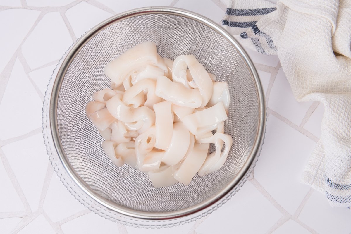 Anillas de calamar para hacer calamares en freidora de aire