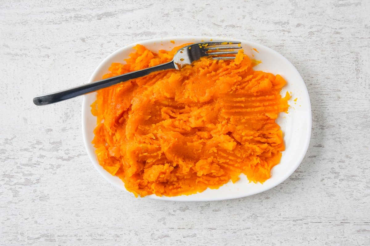 Aplastamos la calabaza cocinada