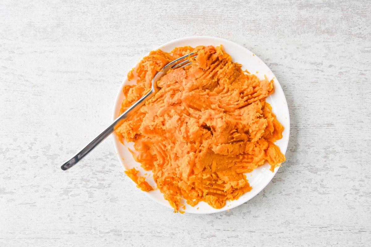 Aplastamos la pulpa de boniato