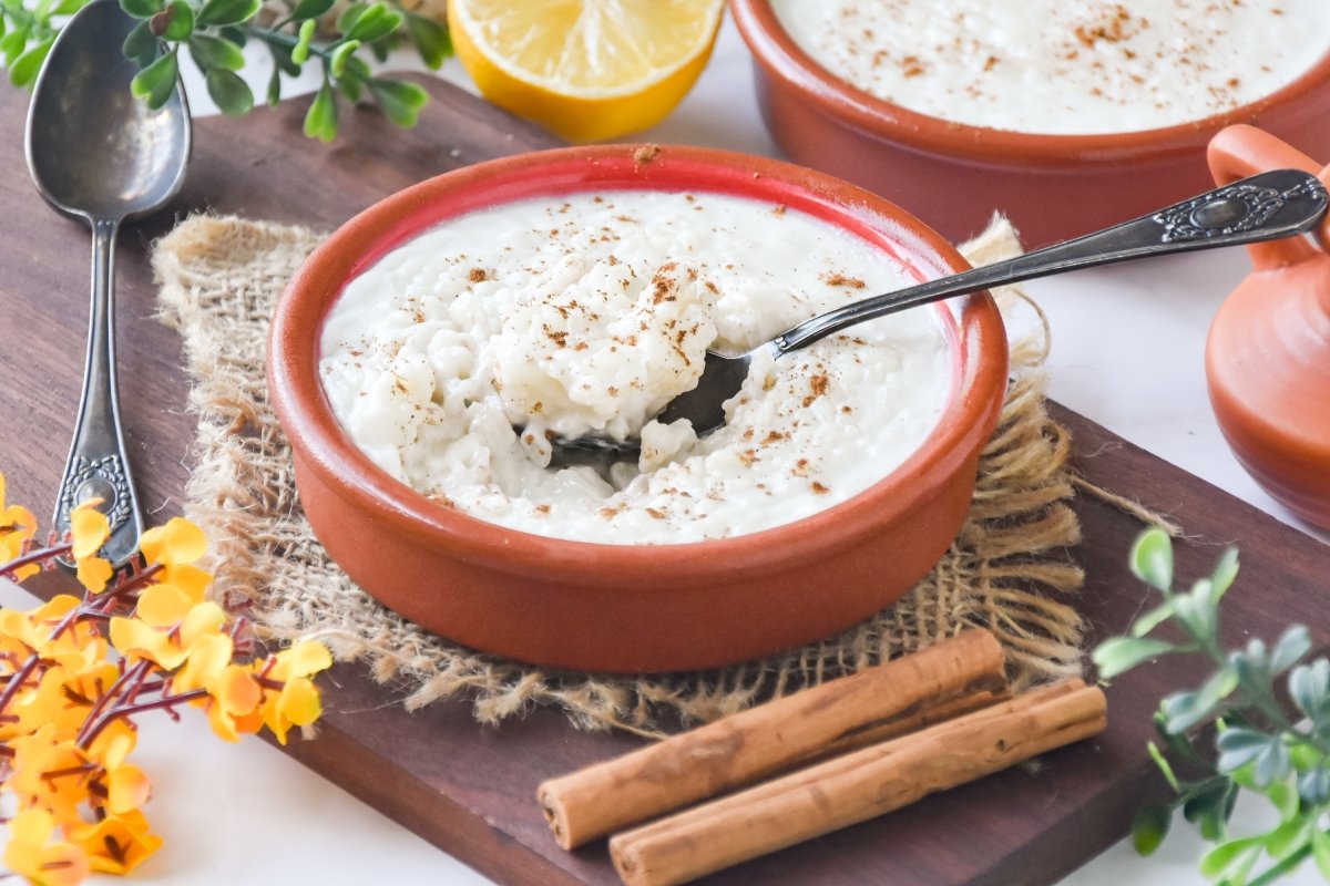 Arroz con leche de coco casero