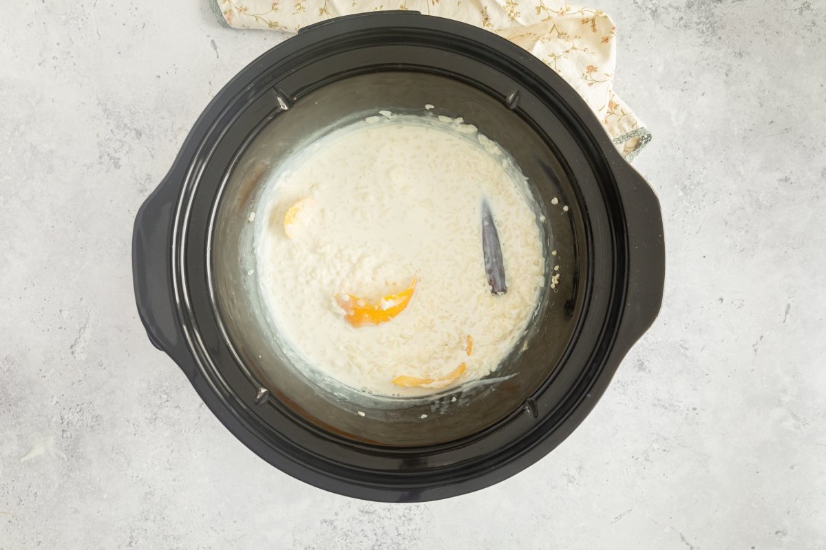 Arroz con leche en Crock Pot tras 2 horas y media