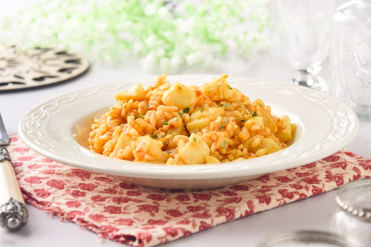 Arroz con sepia casero