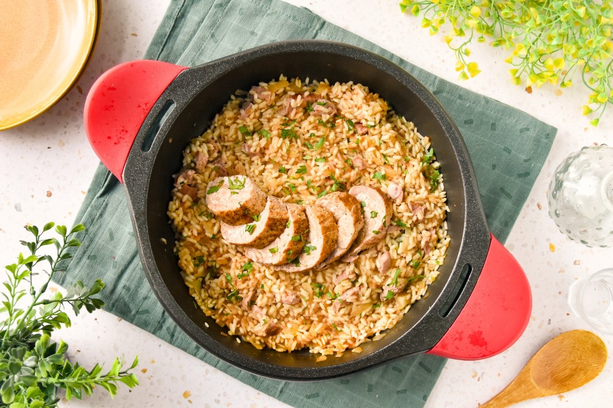 Arroz con solomillo casero