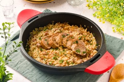 Arroz con solomillo