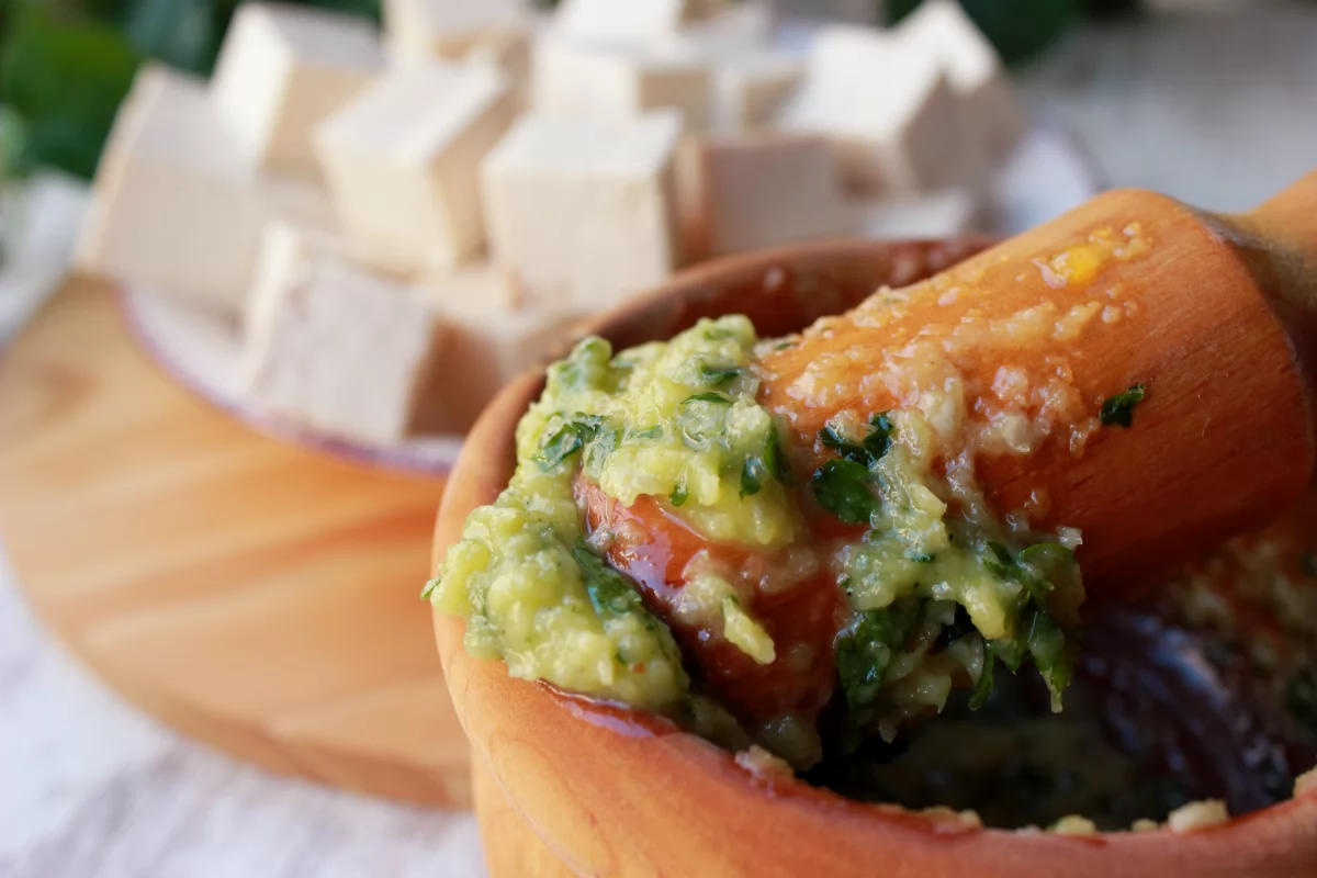 Aspecto de la picada de ajo y perejil *