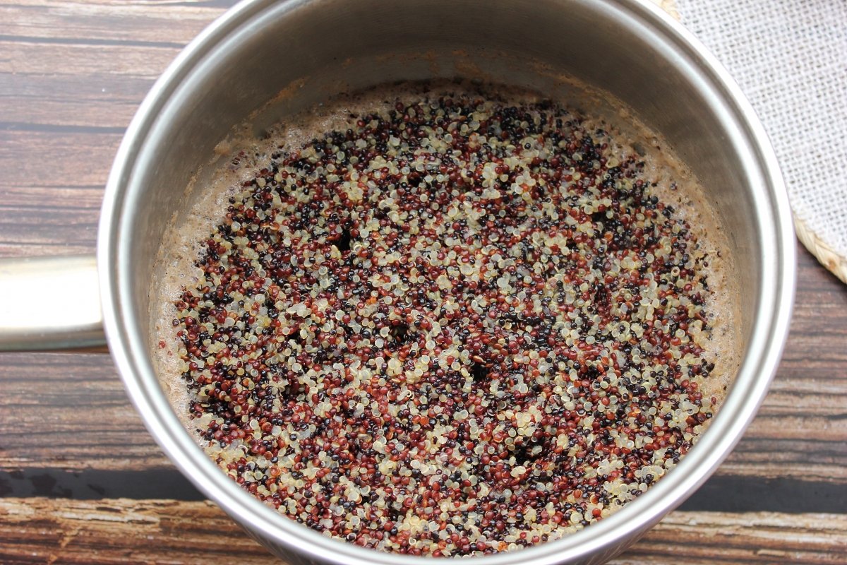 Aspecto de la quinoa una vez cocida