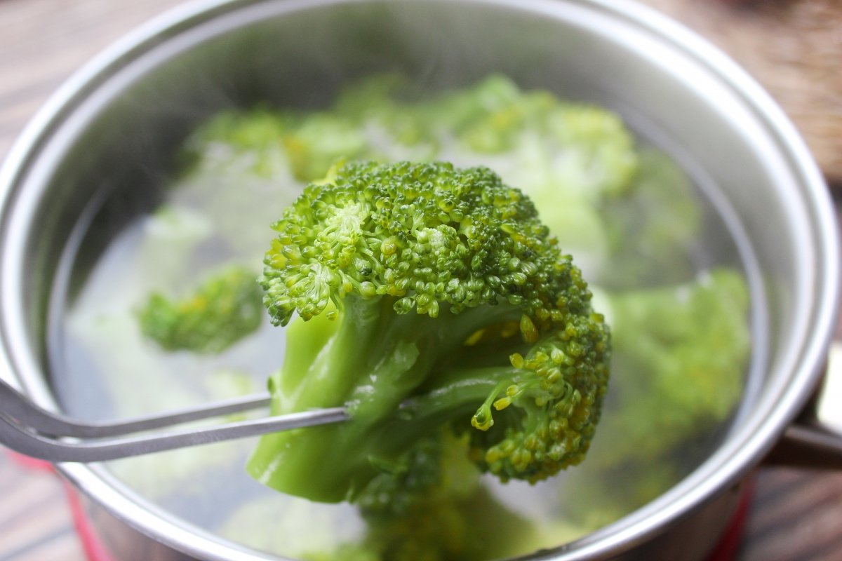Aspecto de los tallos de brócoli una vez cocidos