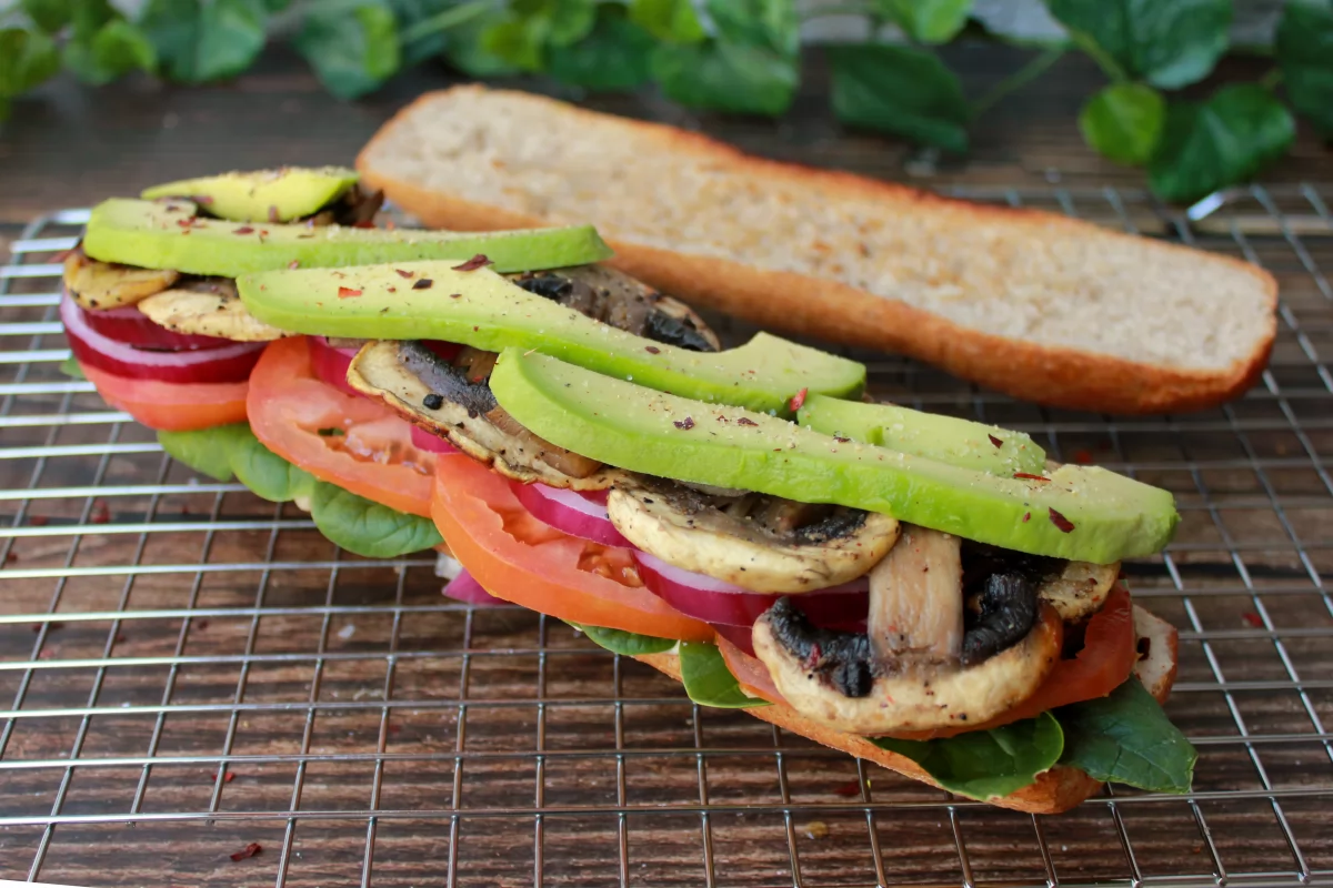 Aspecto del bocadillo vegetal una vez acabado *