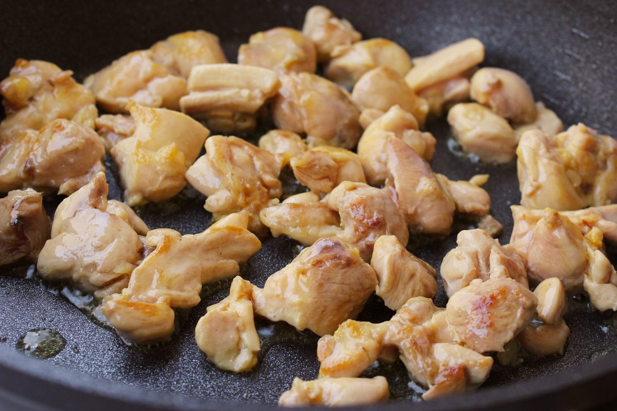 Appearance of chicken when browned