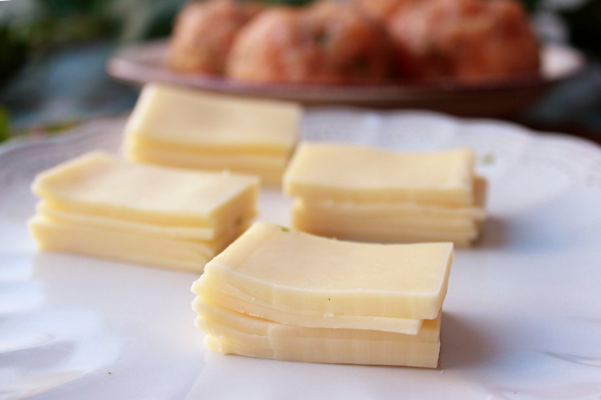 Aspecto del queso una vez formados los tacos