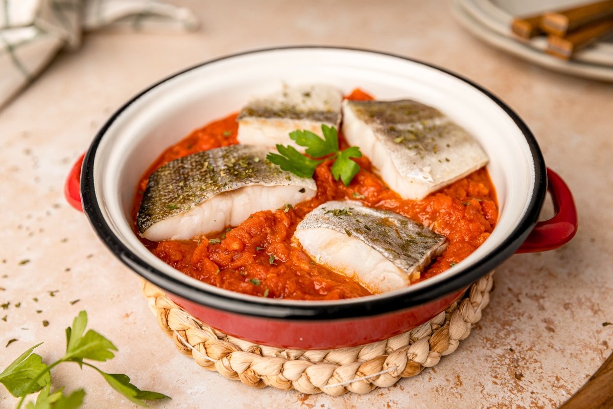 Bacalao con tomate en Thermomix listo