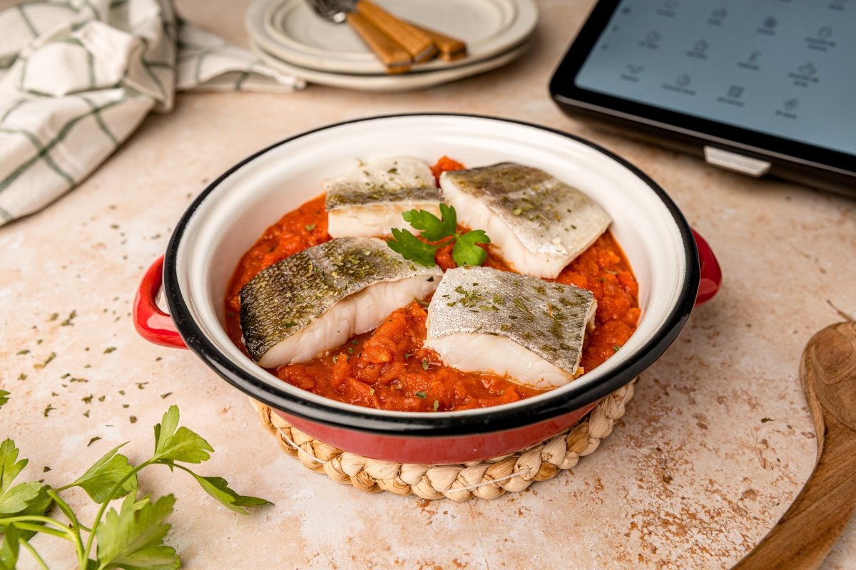 Bacalao con tomate en Thermomix