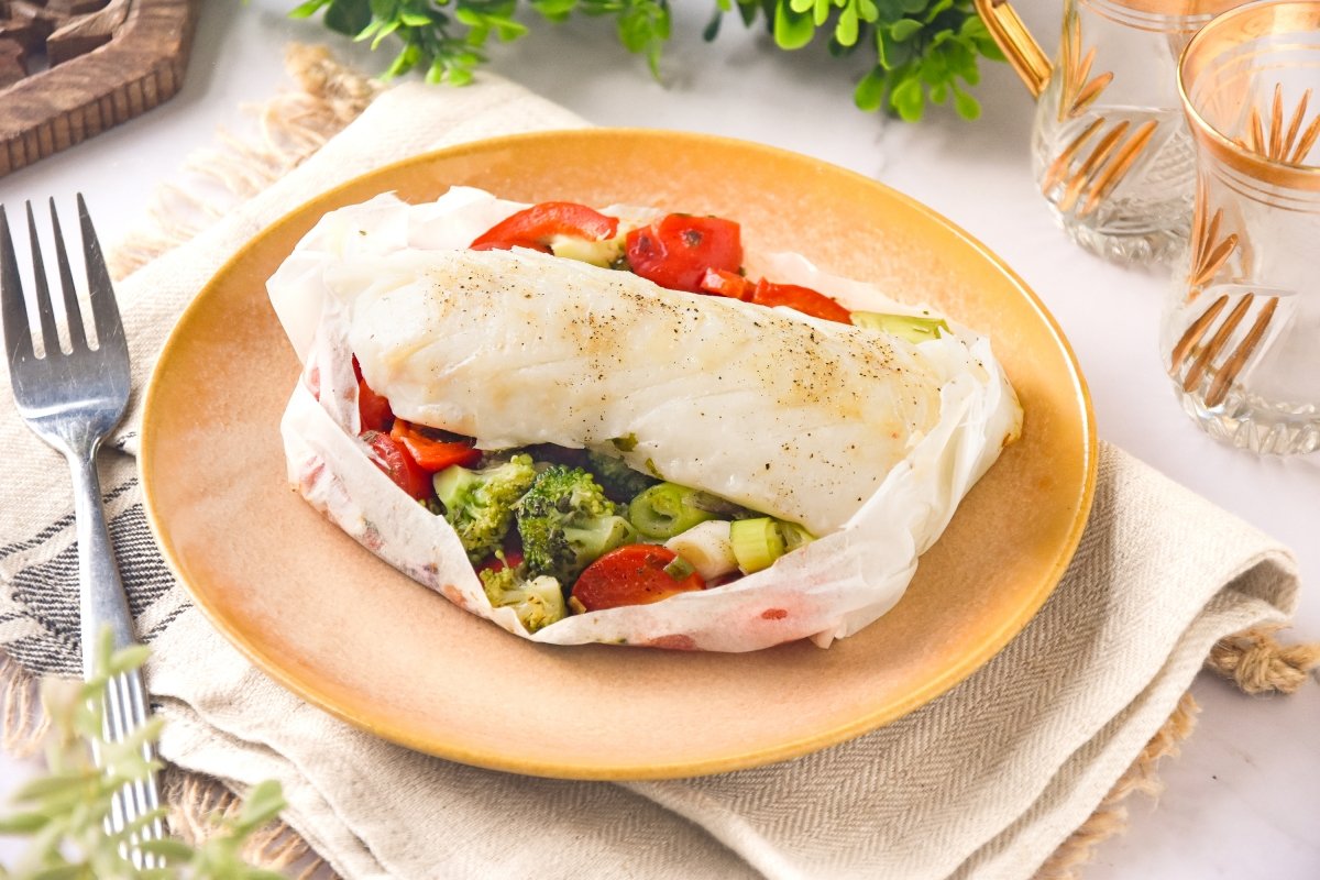 Bacalao en papillote casero
