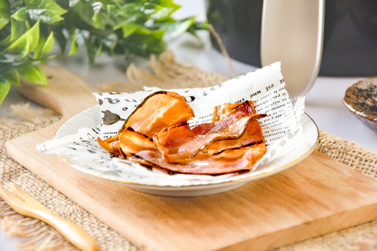 Bacon en freidora de aire