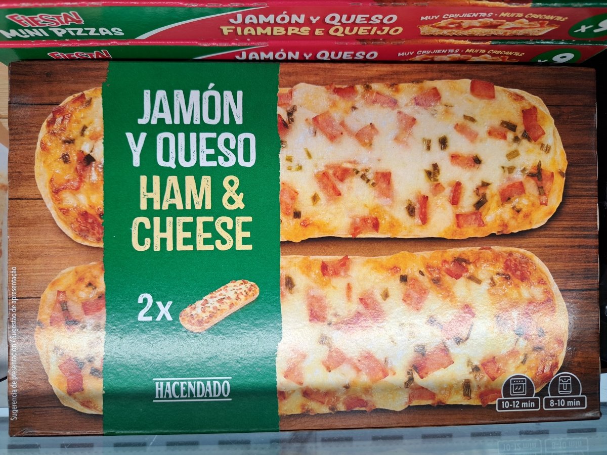 Baguette jamón y queso Hacendado ultracongeladas