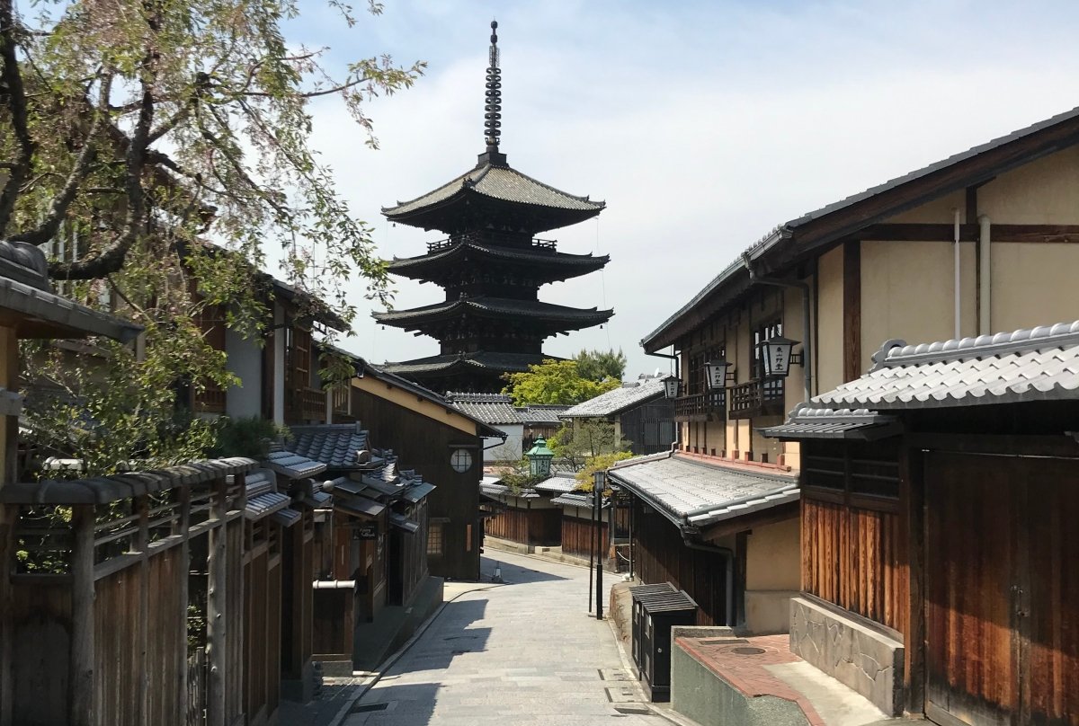 Barrio de Gion en Kyoto, la ciudad con más estrellas Michelin del mundo
