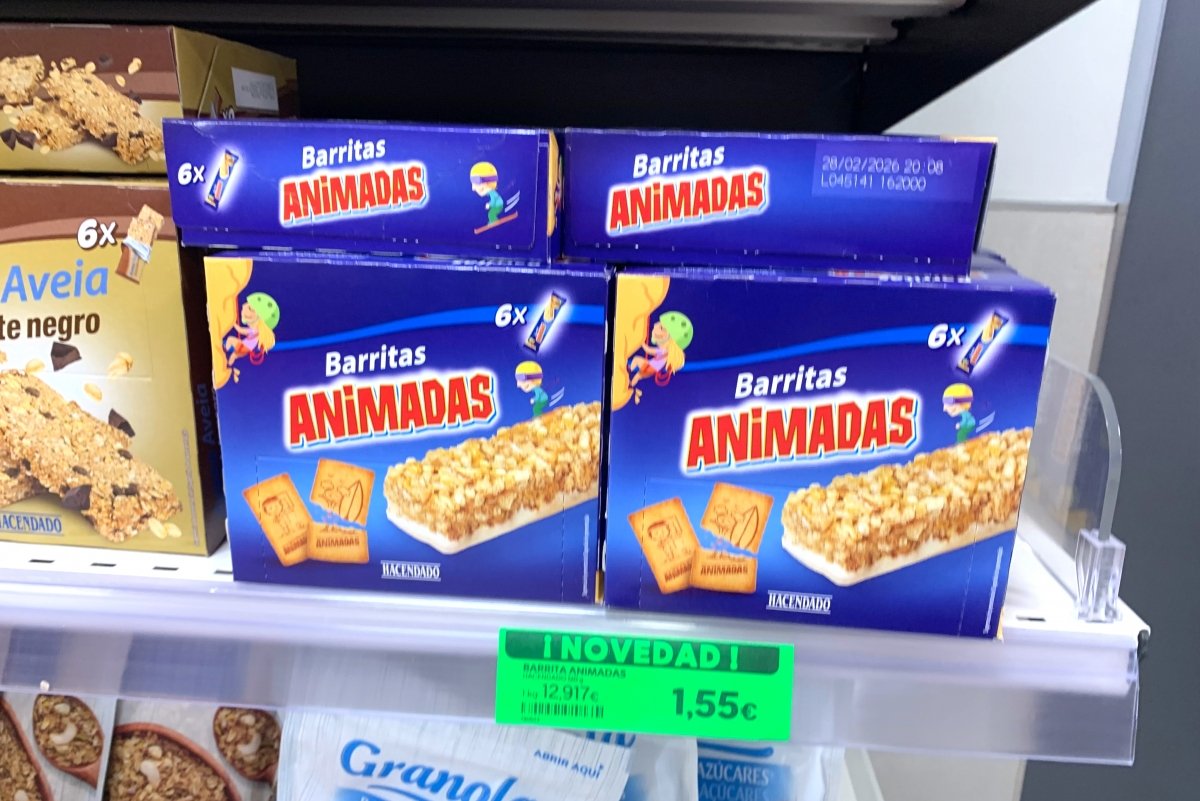 Barritas animadas con galletas y cereales de Hacendado