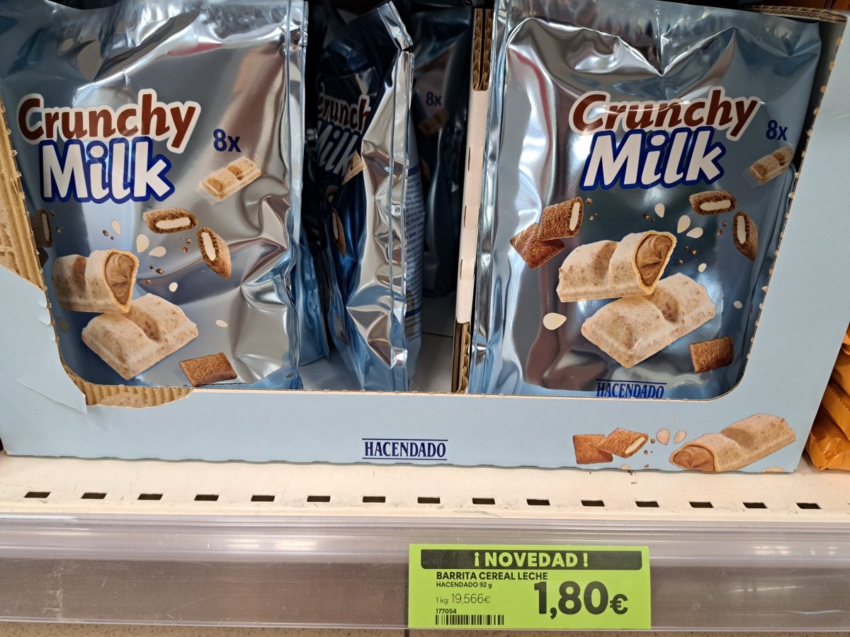 Barritas crujientes Crunchy Milk Hacendado