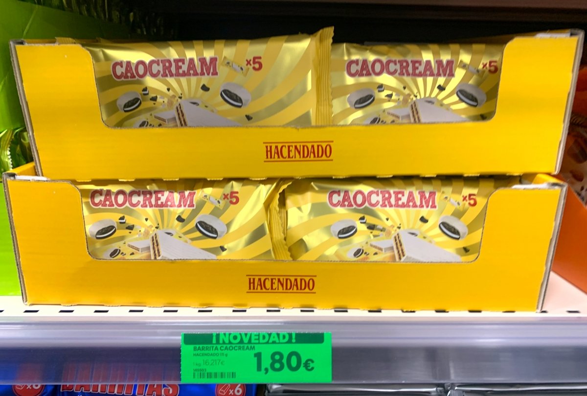Barritas de chocolate Caocream de Hacendado en Mercadona