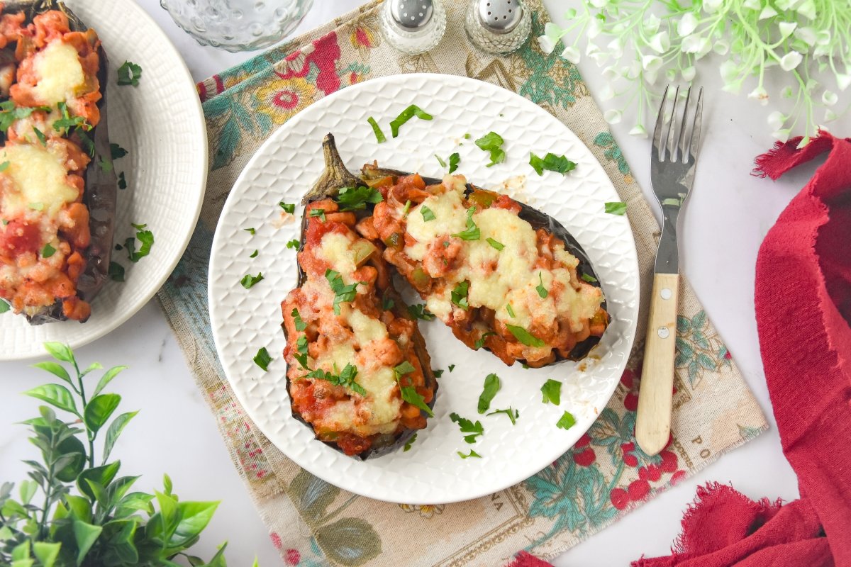 Berenjenas rellenas de pollo caseras
