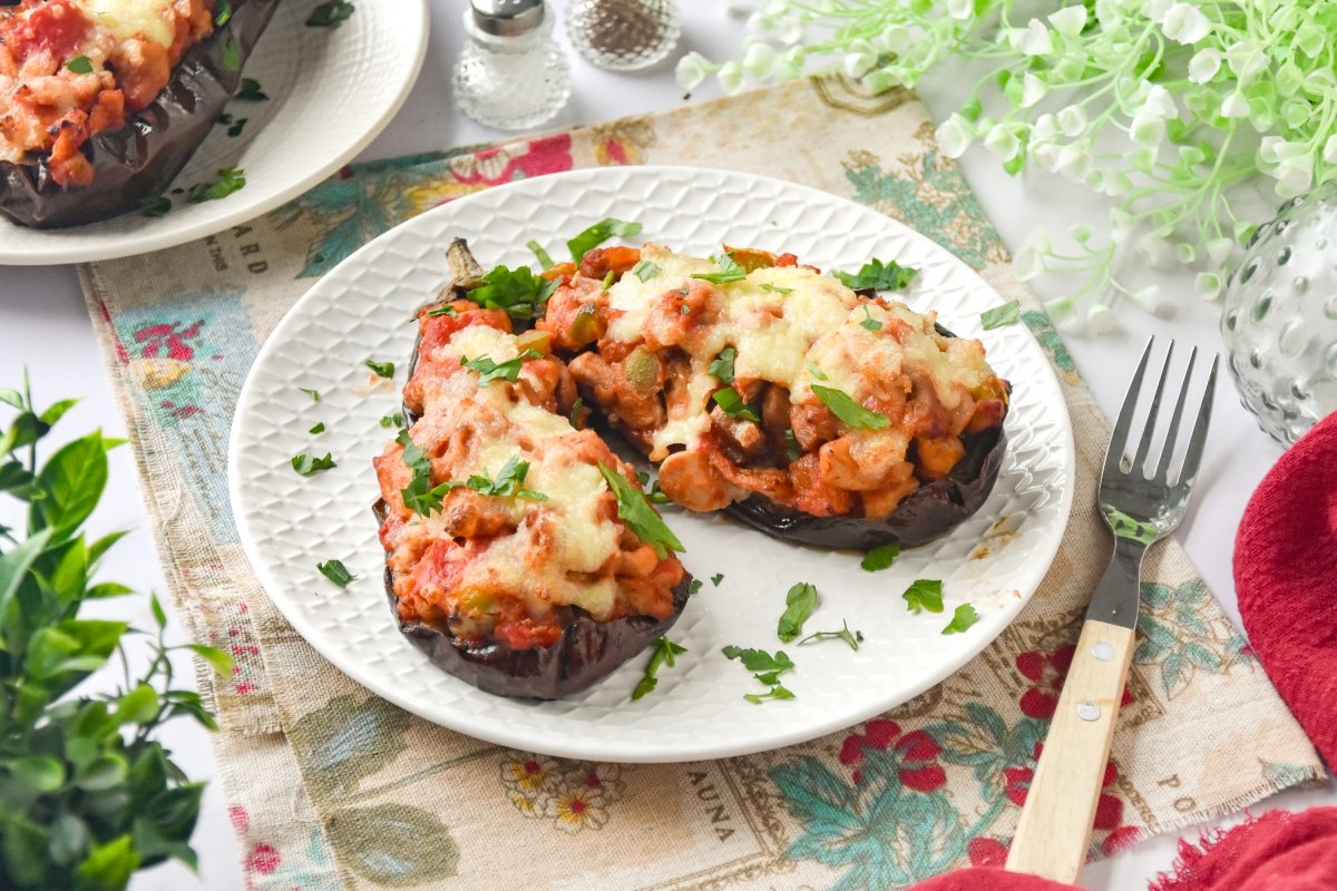 Berenjenas rellenas de pollo