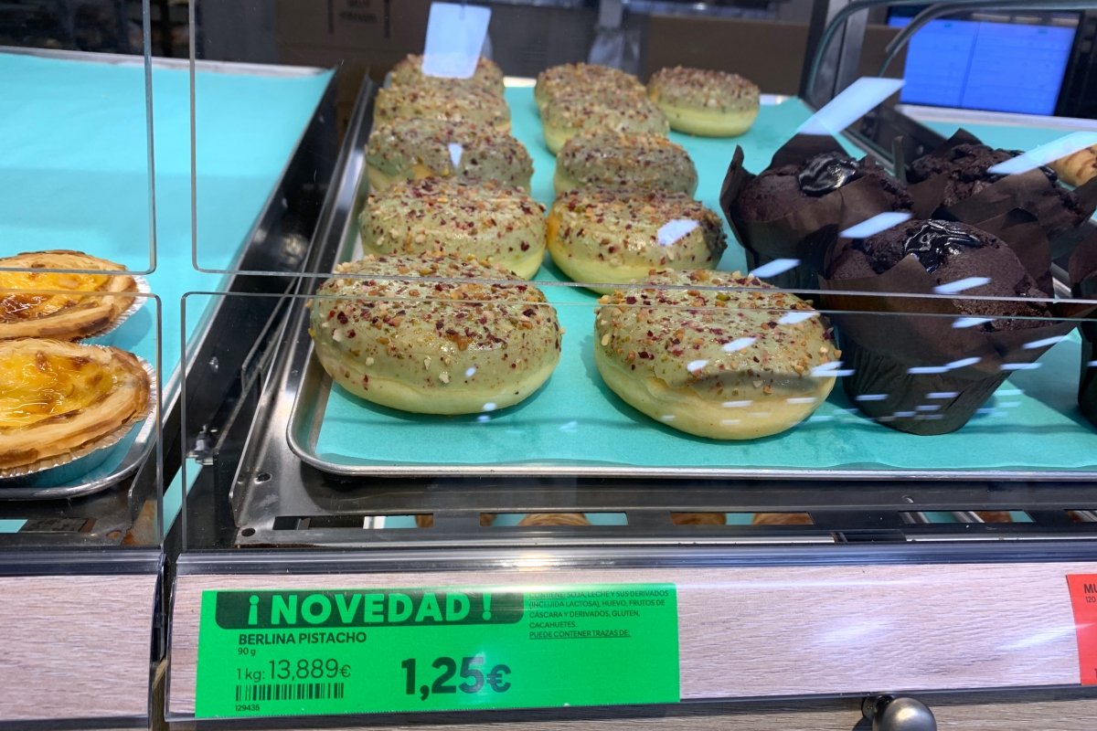 Berlinas con sabor pistacho de la panadería de Mercadona