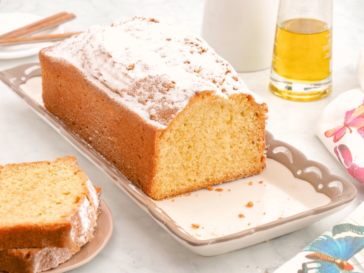 Bizcocho de aceite de oliva listo para servir