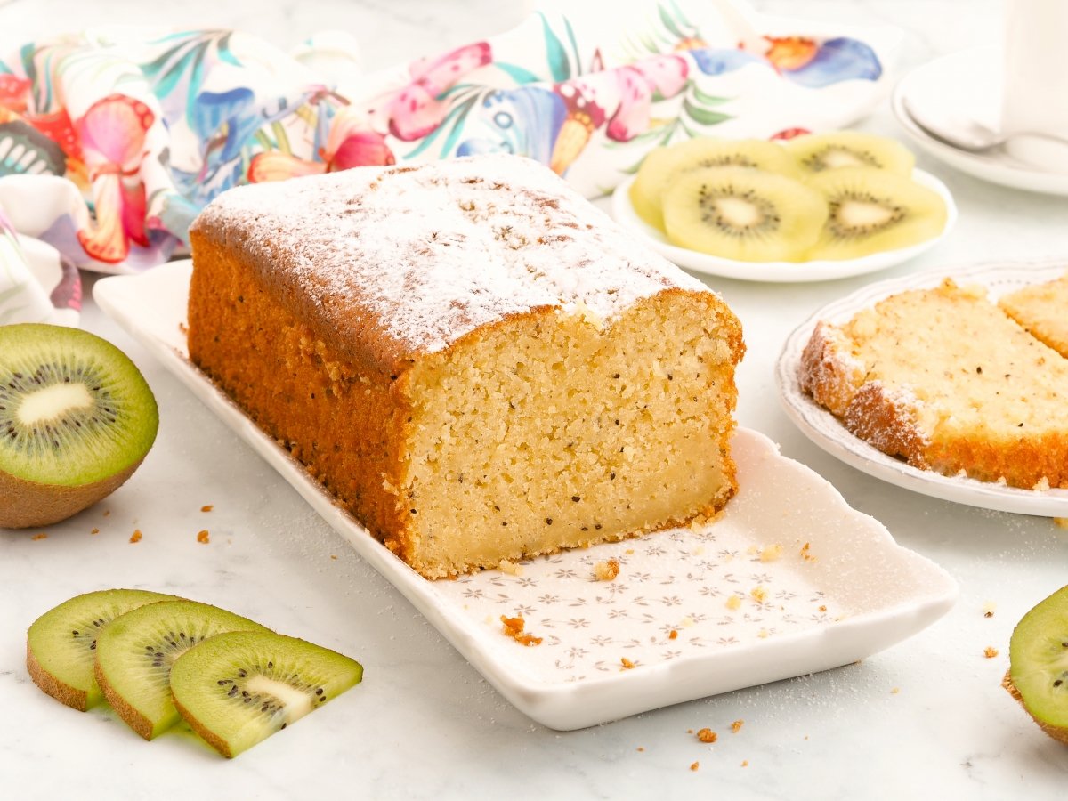 Bizcocho de kiwi listo para servir
