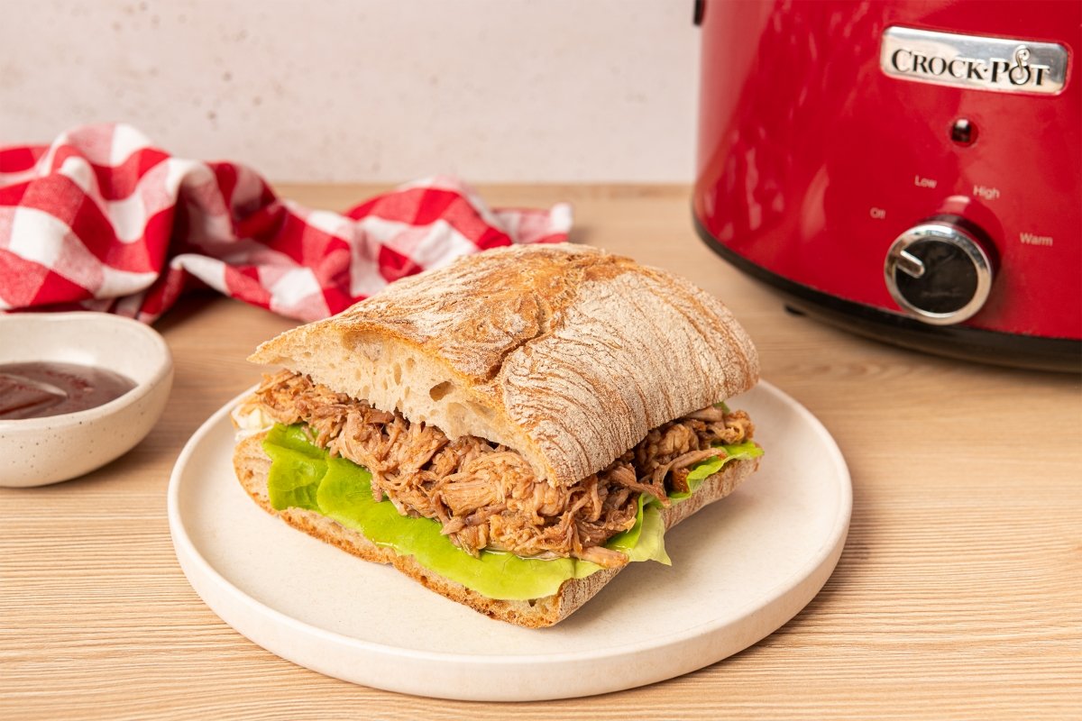 Bocadillo de pulled pork en Crock Pot