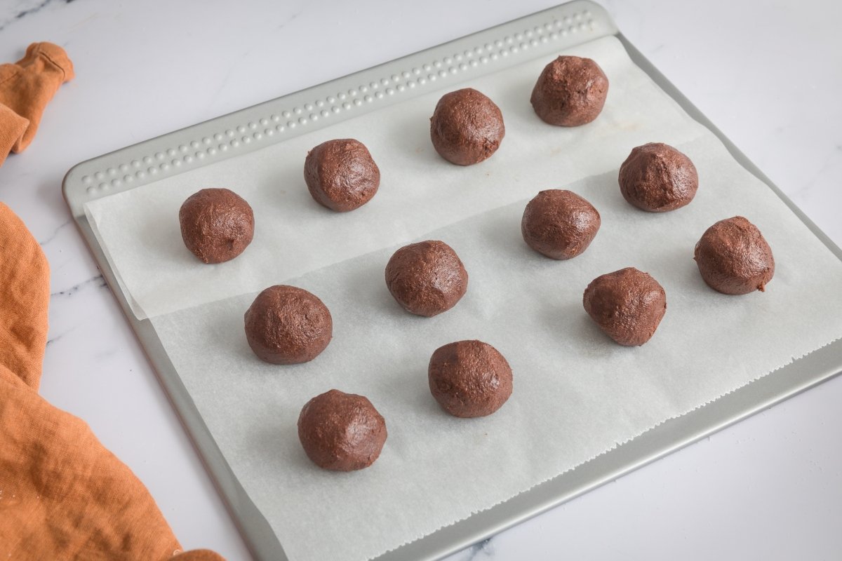 Chocolate and almond cookie dough balls