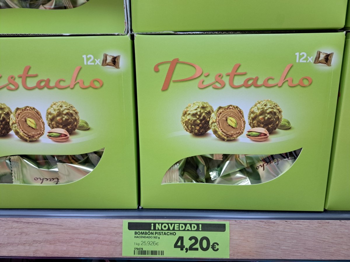Bombones de pistacho Hacendado