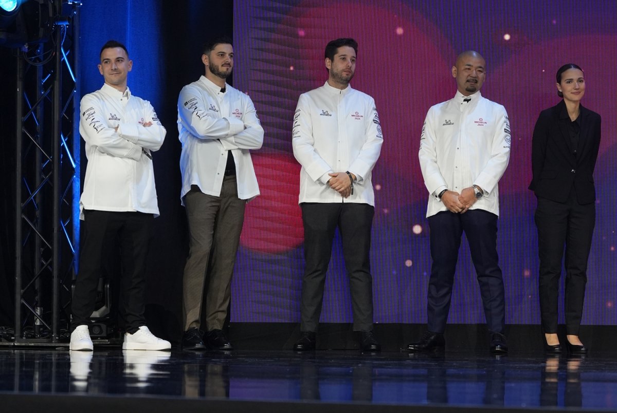 Brais Pichel junto a otros premiados con su primera estrella Michelin