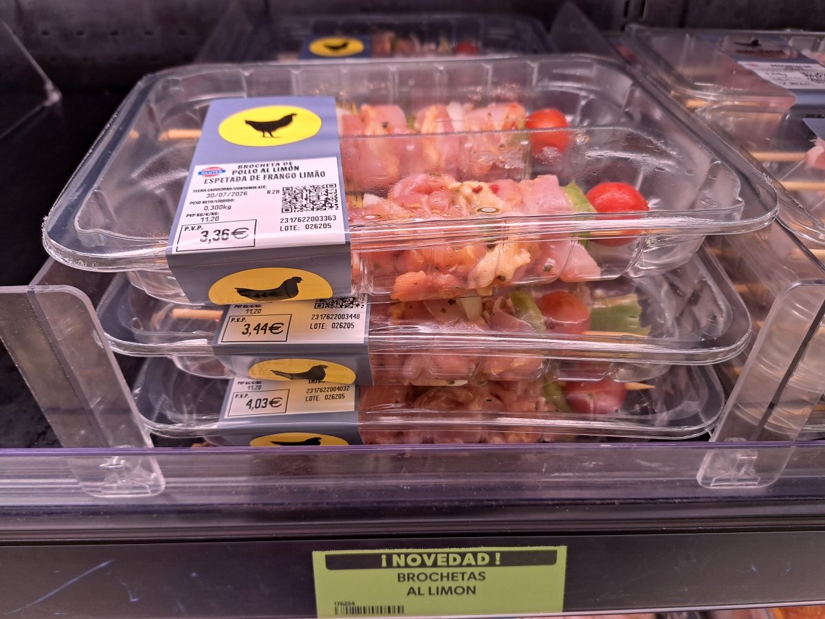 Brochetas de pollo al limón Hacendado