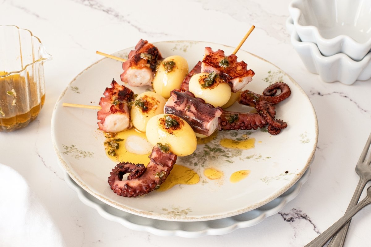 Brochetas de pulpo