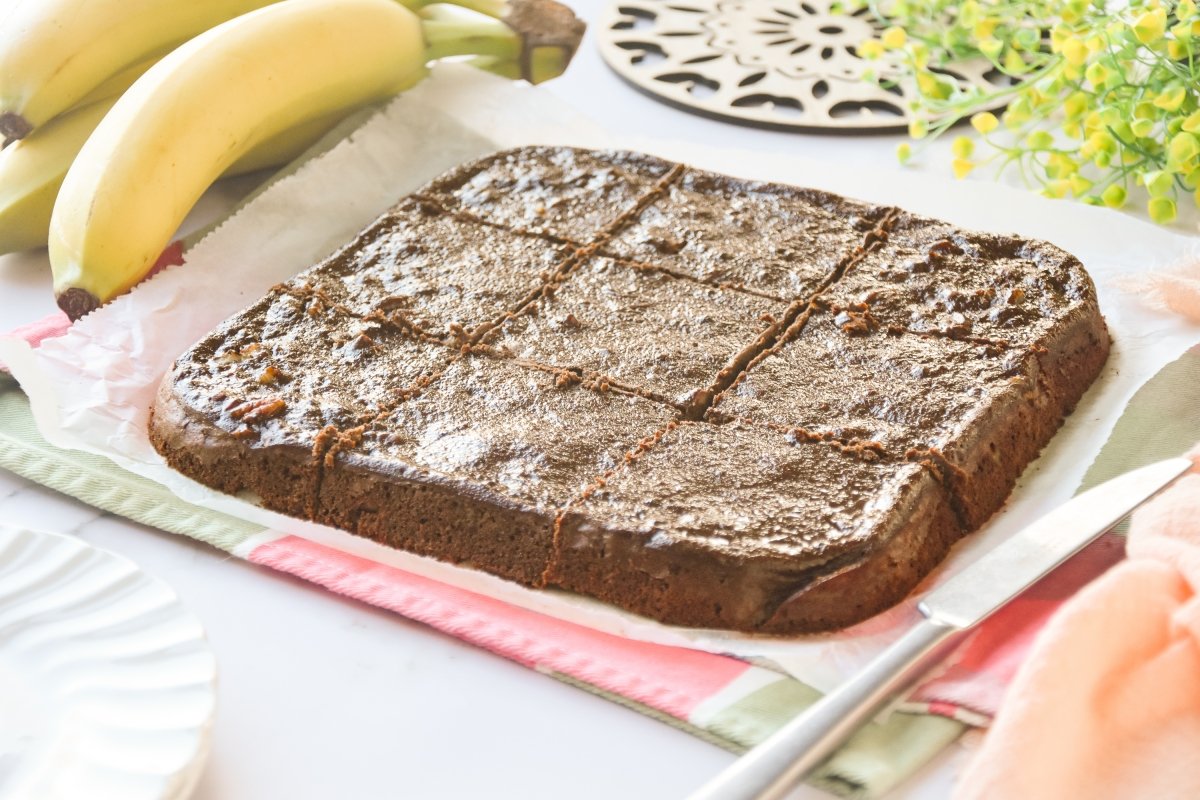 Brownie de plátano casero
