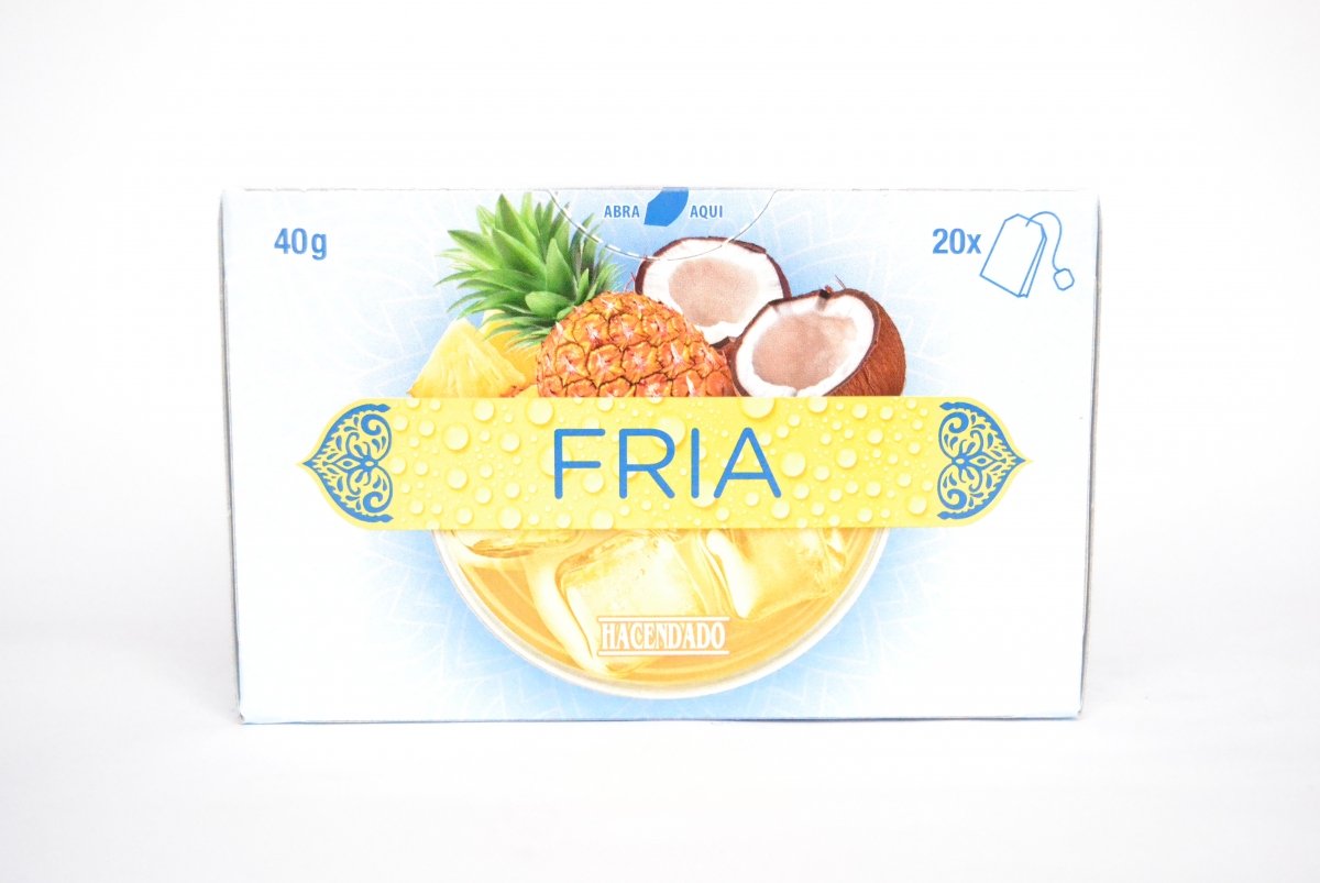 Caja de infusiones frías con sabor a piña y coco de Mercadona