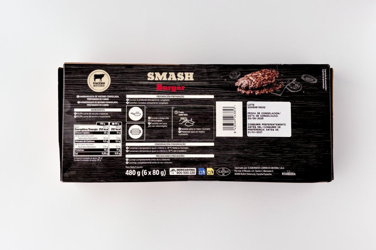 Caja de la Smash Burger de Mercadona
