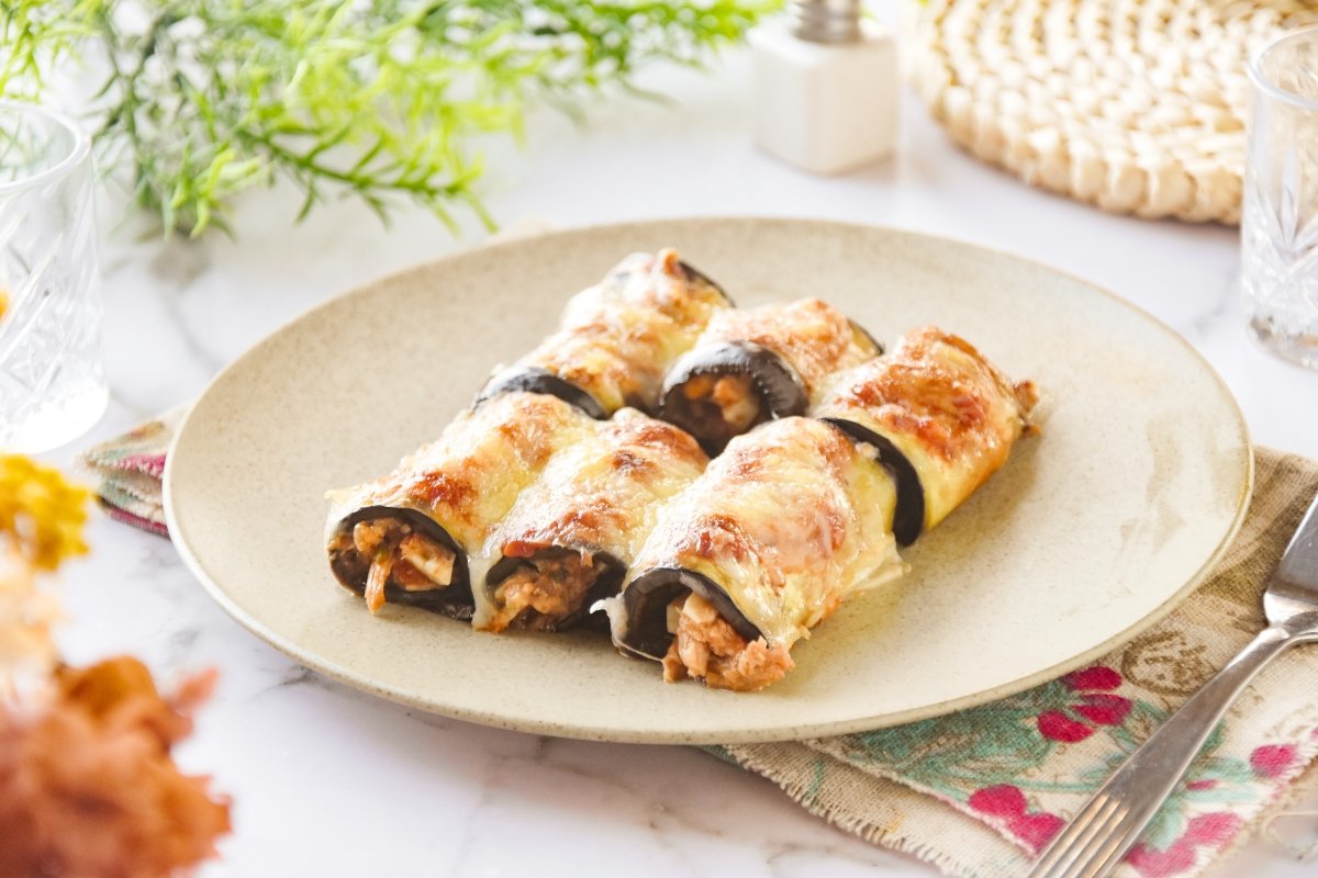 Canelones de berenjena listos para comer