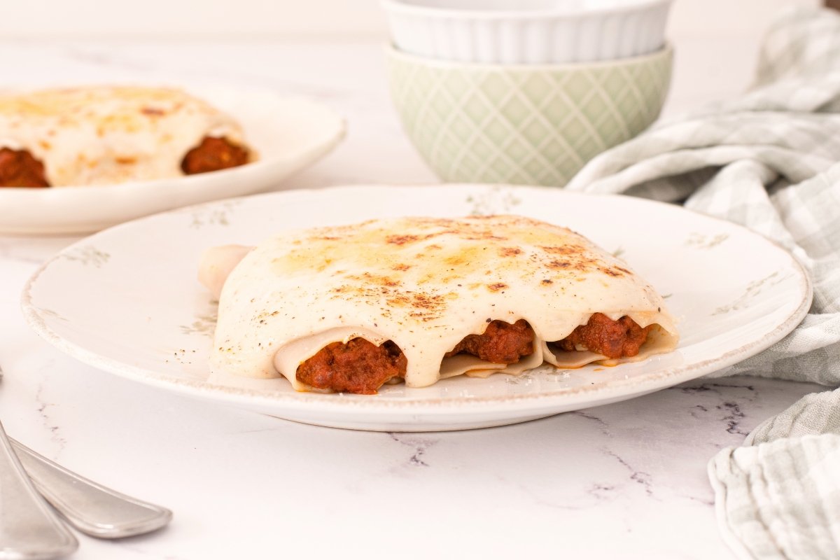 Canelones Rossini en el plato