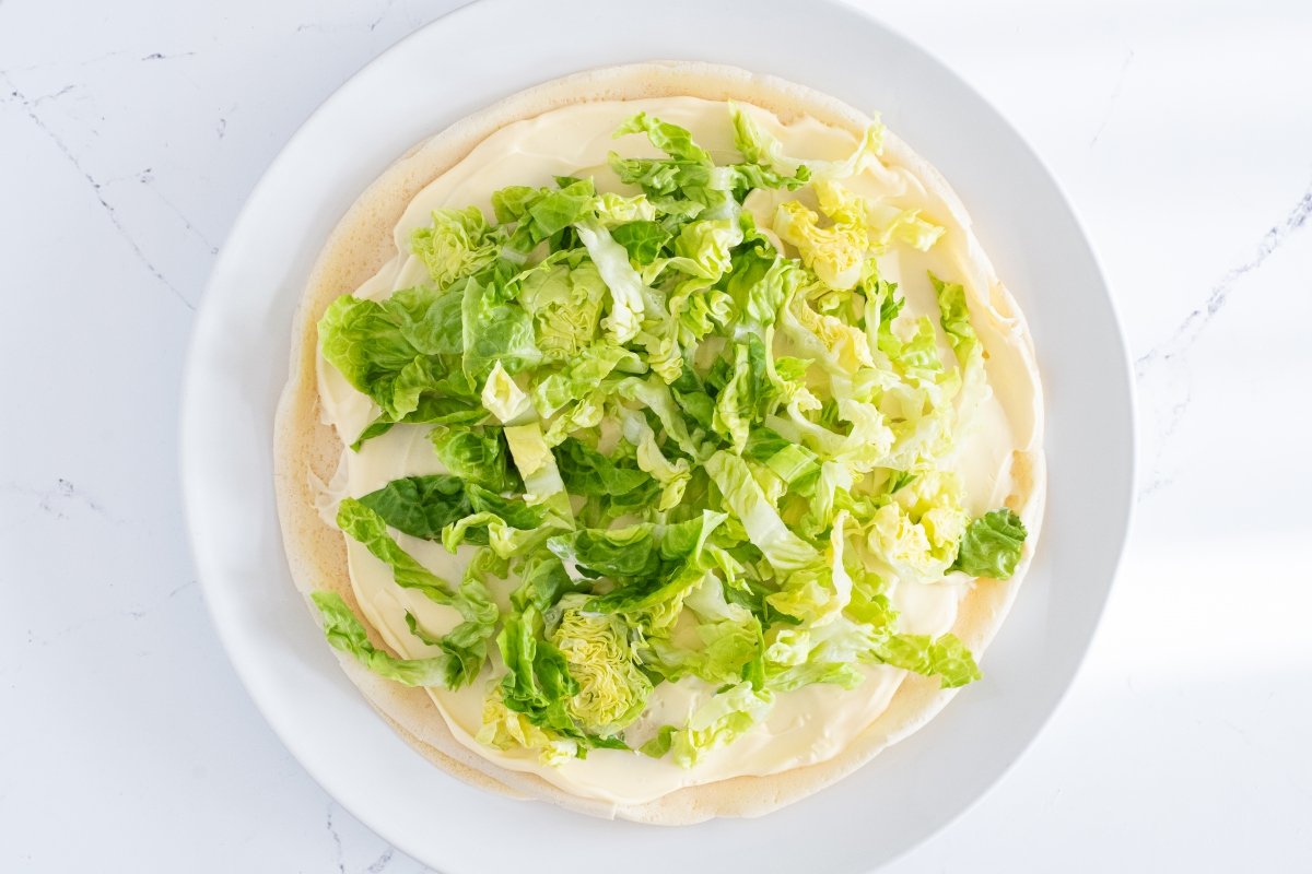 Capa de lechuga de la torre de panqueques