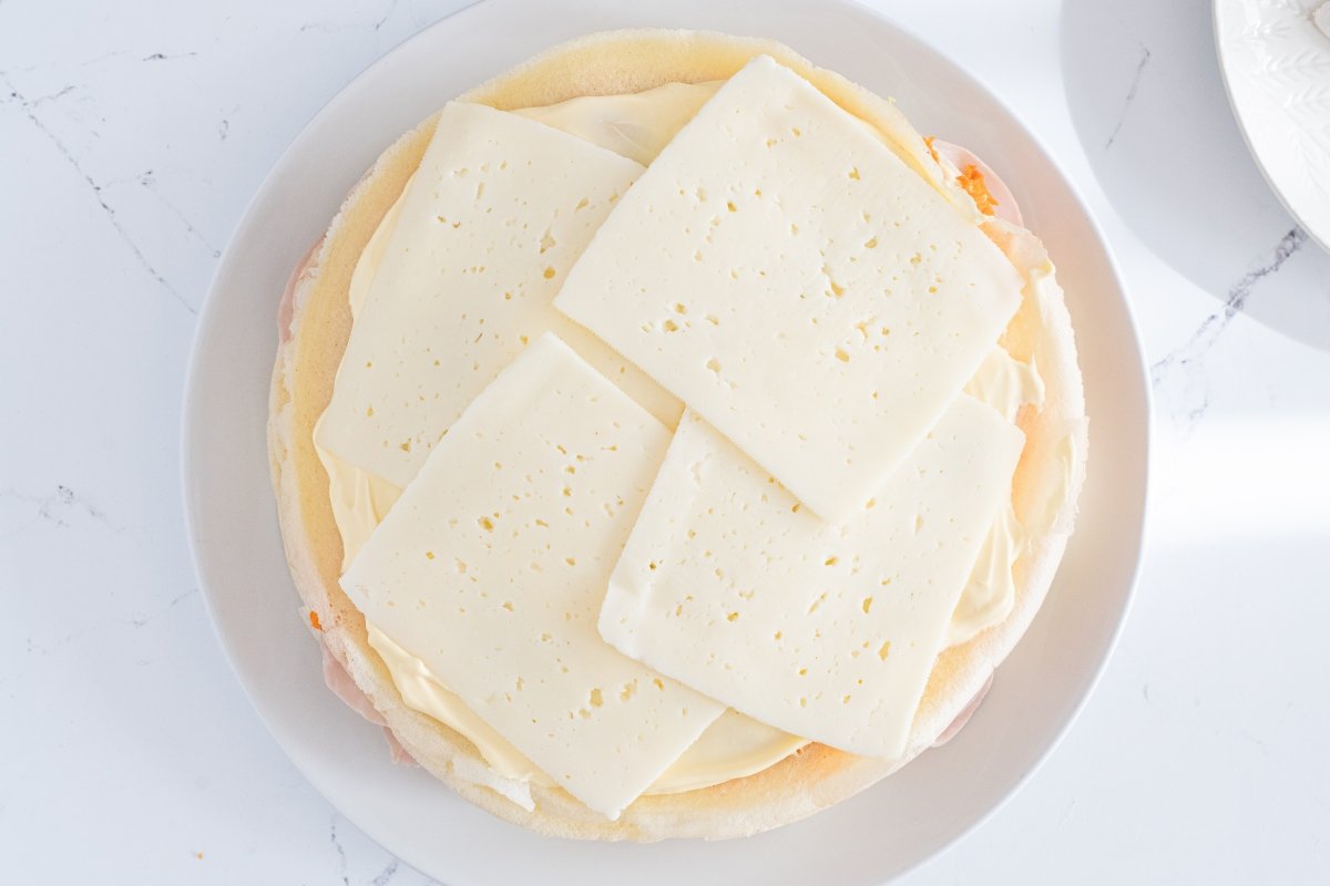 Capa de queso de la torre de panqueques