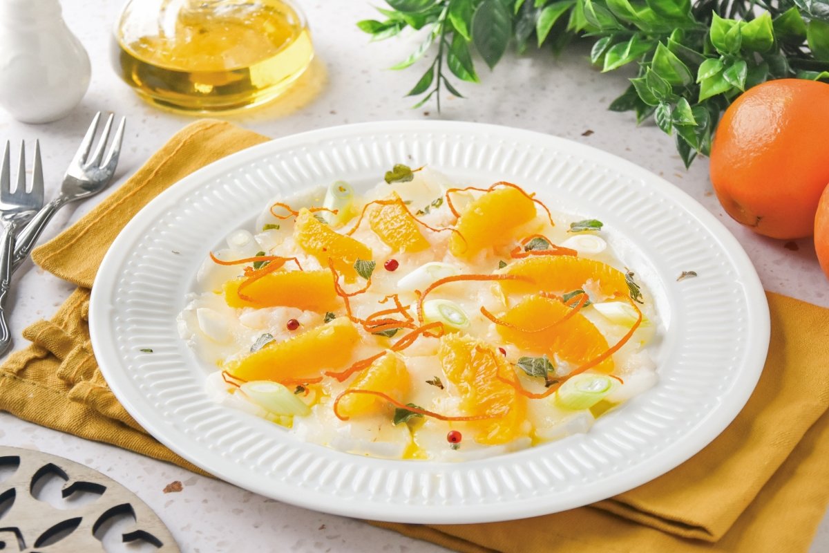 Carpaccio de bacalao casero