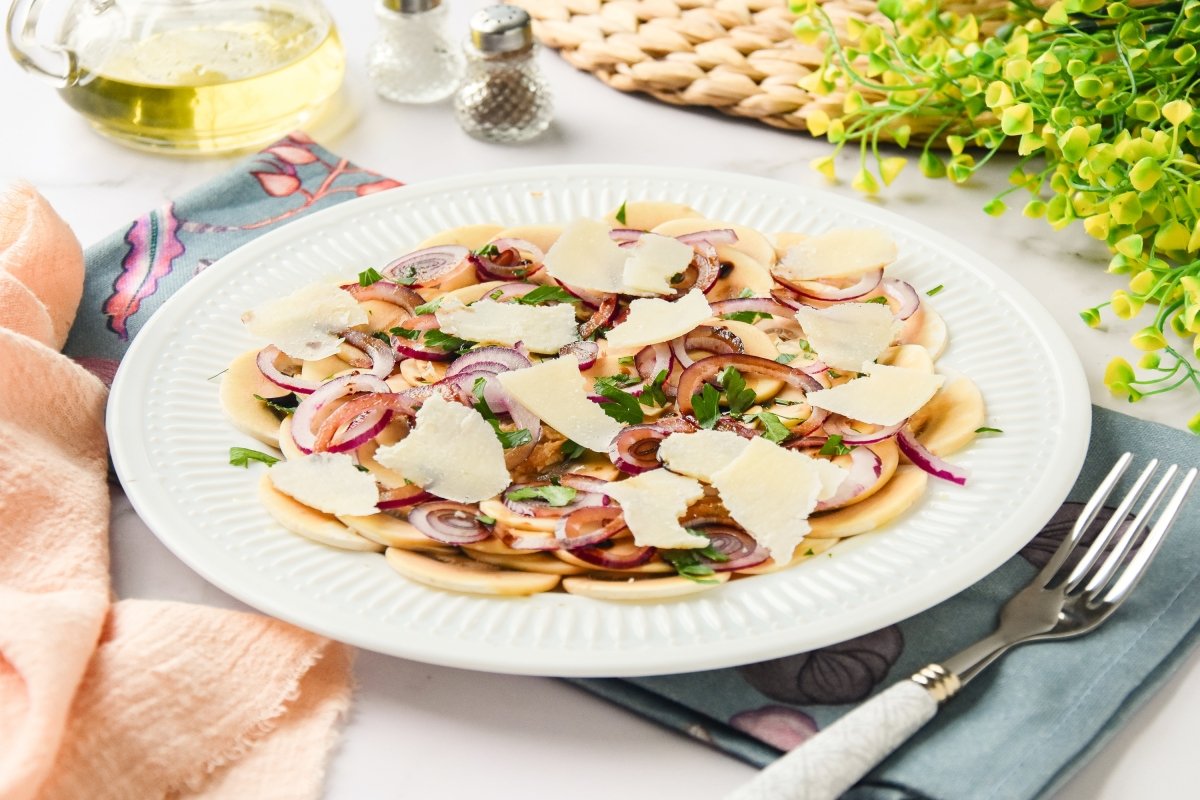Carpaccio de champiñones listo para comer