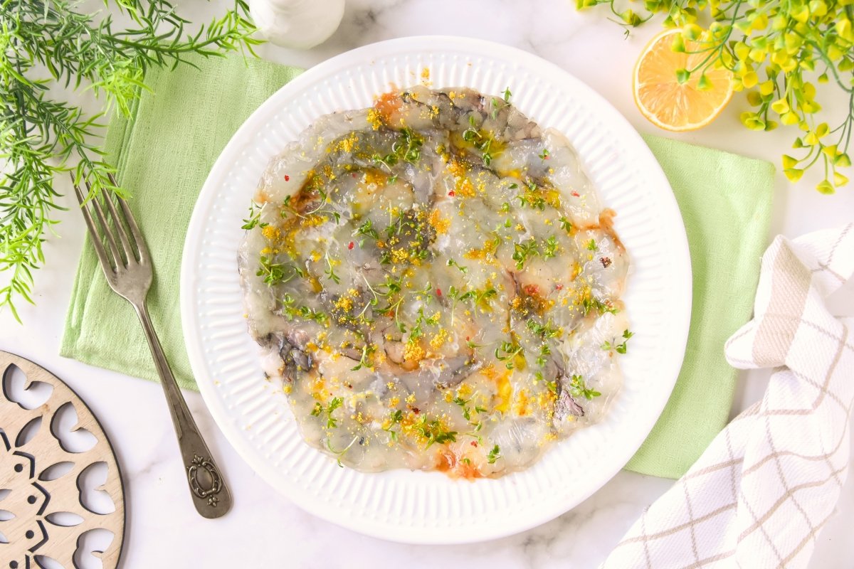 Carpaccio de gambas casero