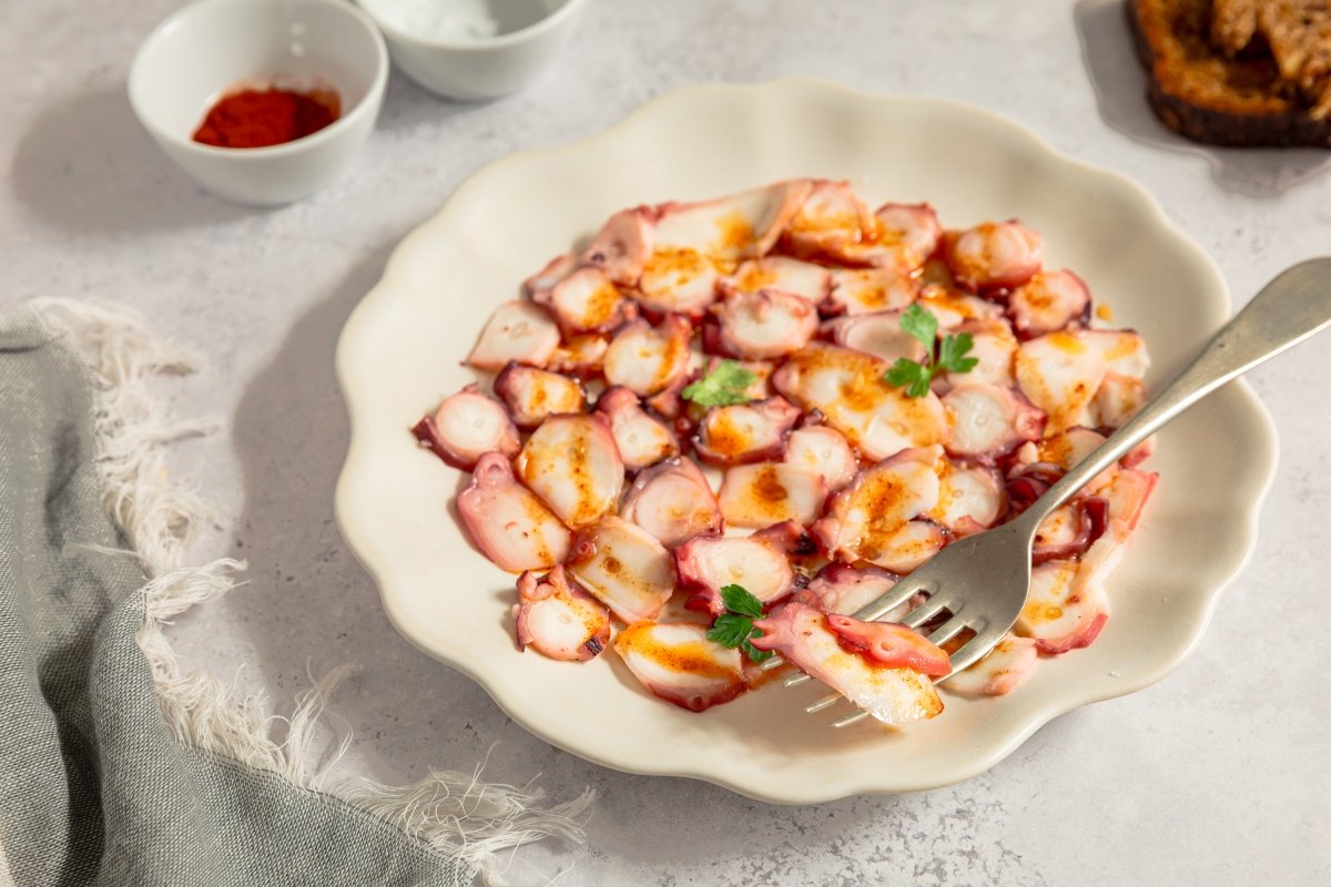 Carpaccio de pulpo preparado