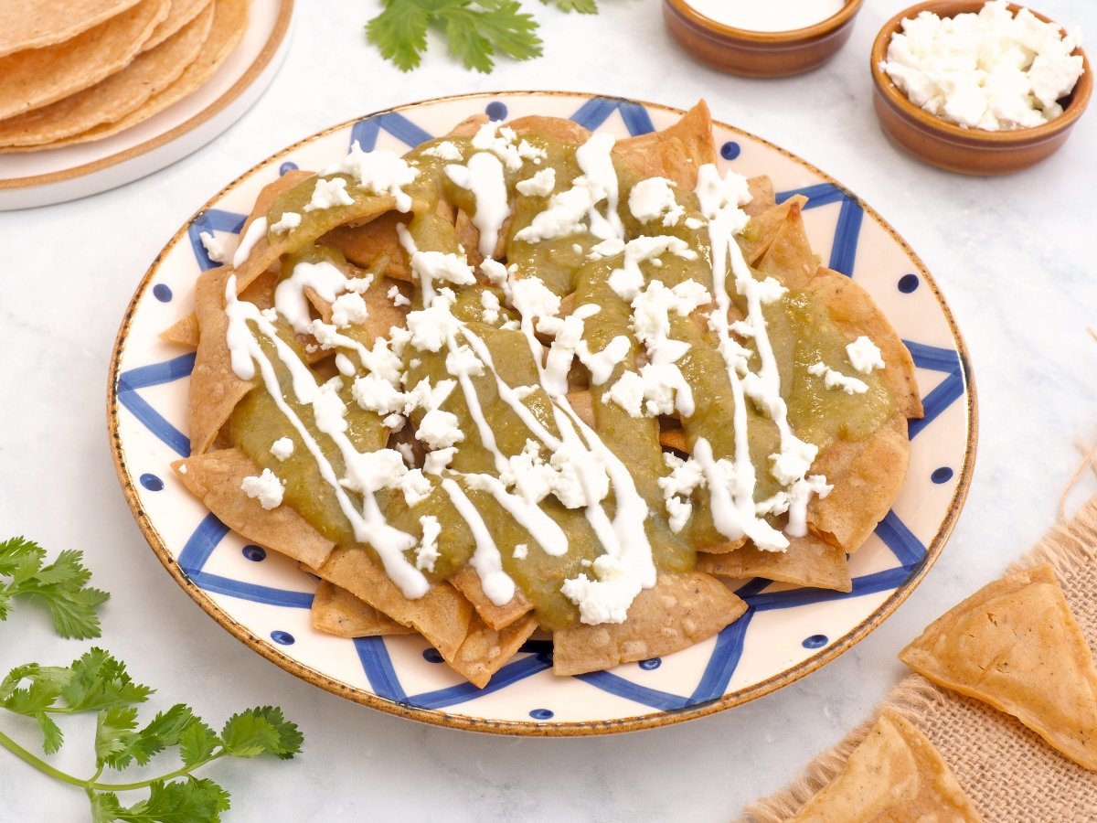Chilaquiles mexicanos listos para servir